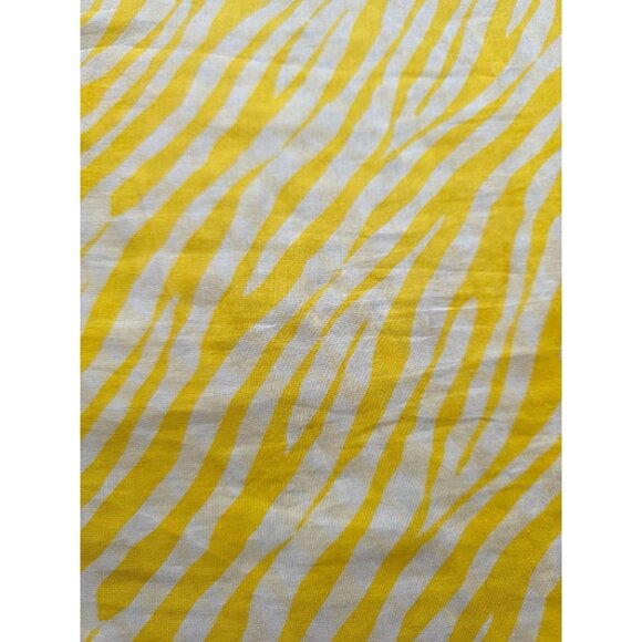 Talbots Petite Yellow & White Zebra Print Cotton Blouse Sp - Picture 3 of 8